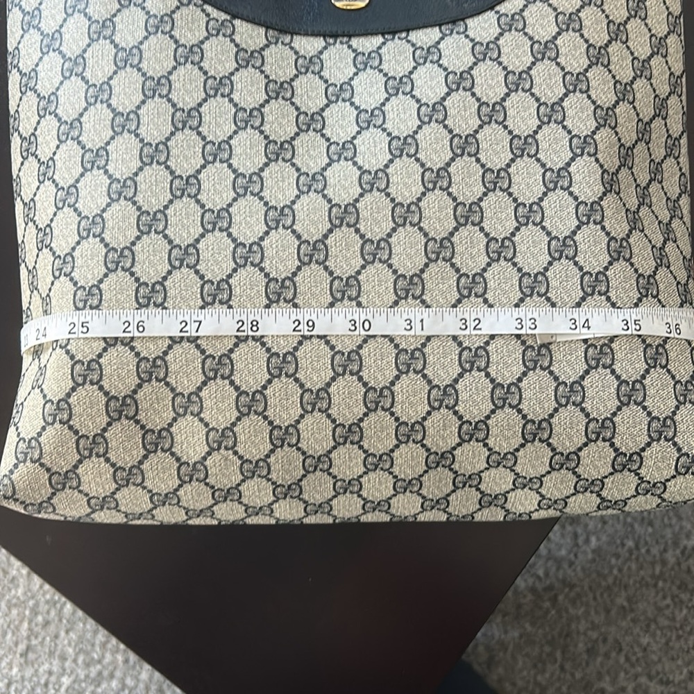 ❌SOLD❌GUCCI⚡️⚡️GG Supreme Coated Navy Tote - Picture 13 of 17